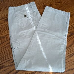 Eddie Bauer Women’s Cargo Pants – Size 14 – Lightweight Ripstop – Stone Khaki